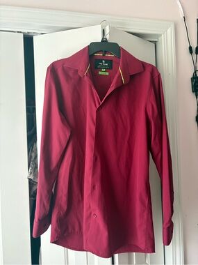 Tasso Elba Men's Deep Red Long-Sleeve Dress Shirt
